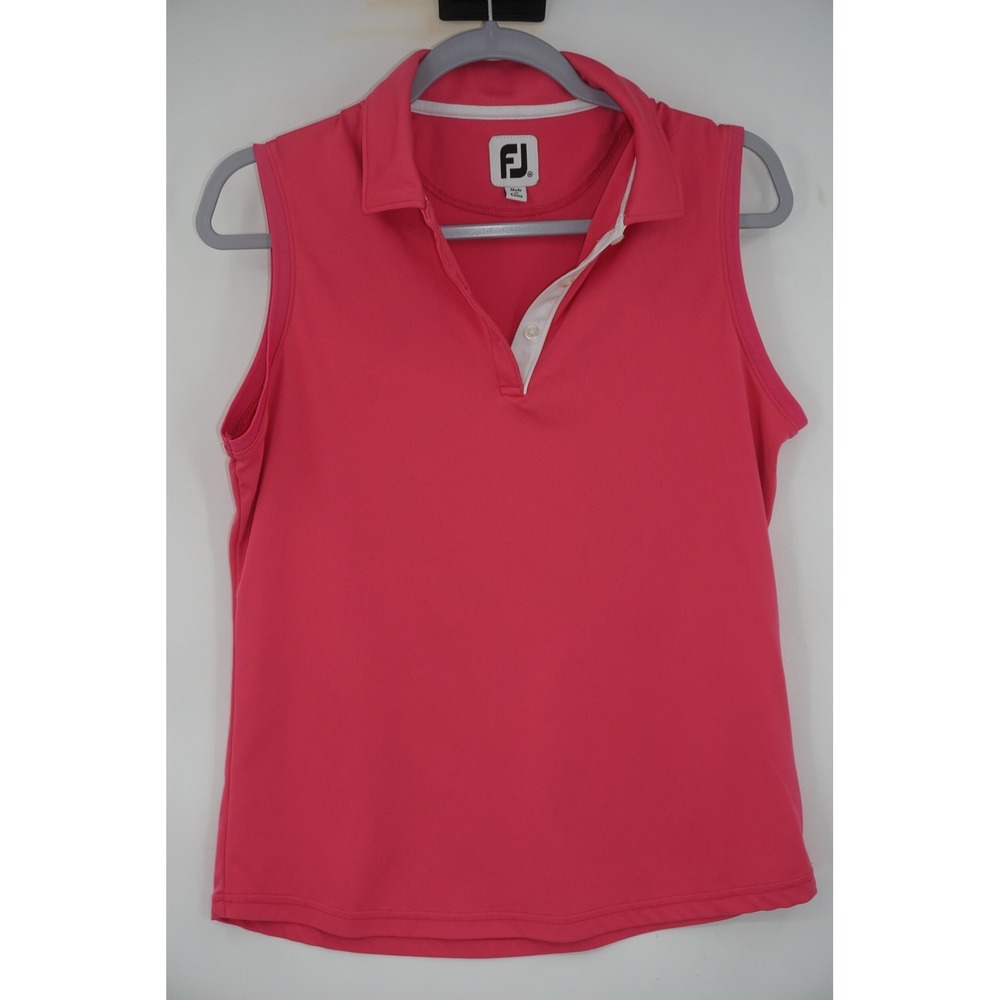 FootJoy Polo‎ Shirt Womens Medium Pink Sleeveless Lightweight Golf Polyester Top